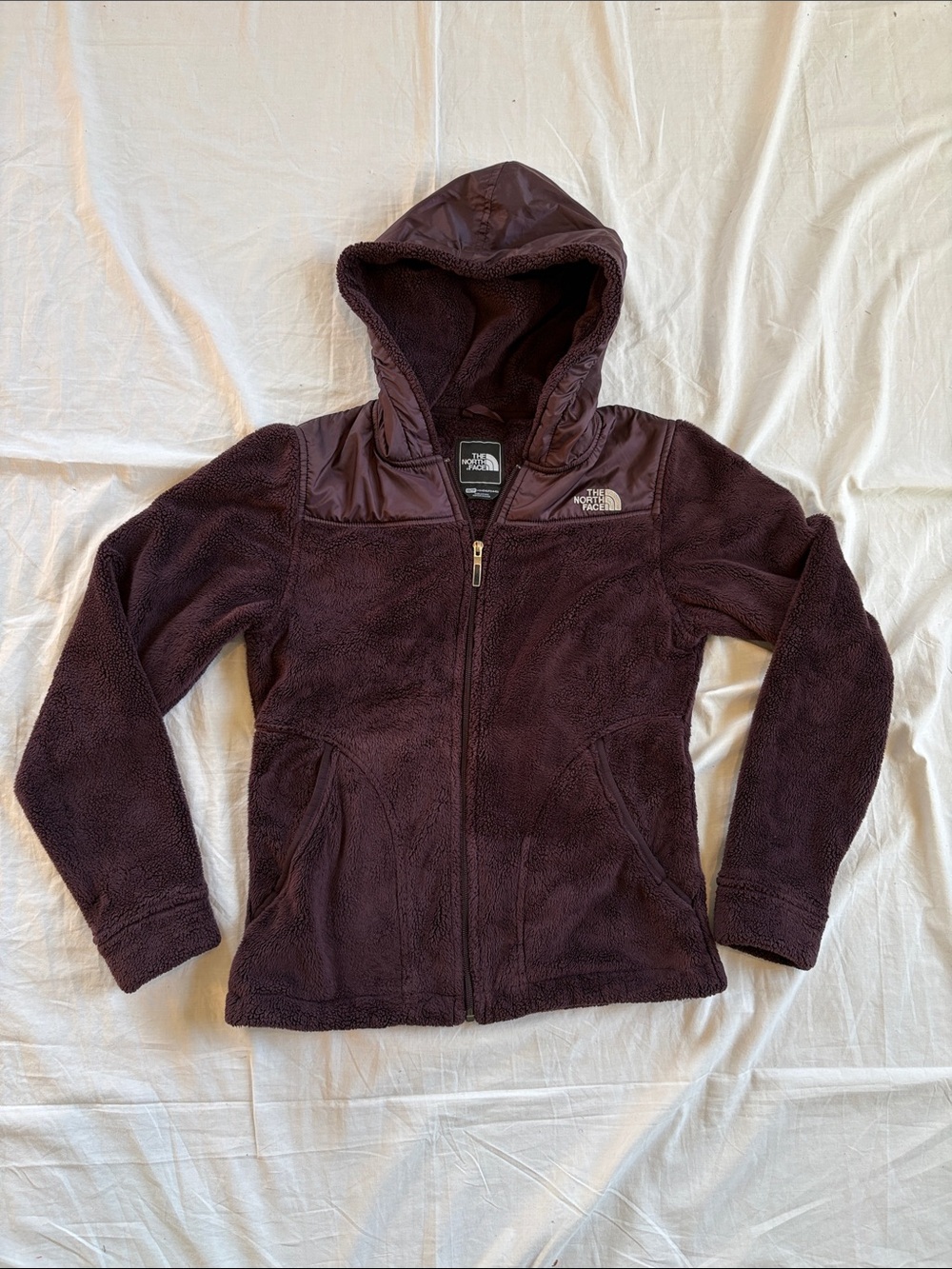 North Face Osito Hooded Plum/Burgundy Fleece Jacket Women’s XS
